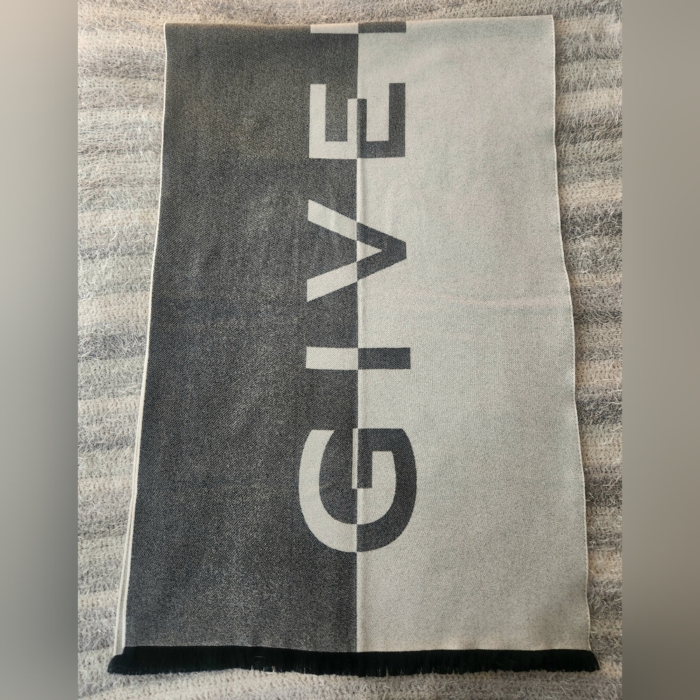 GIVENCHY Jacquard Logo Cashmere Blend Scarf, Retail $950 - Picture 8 of 10